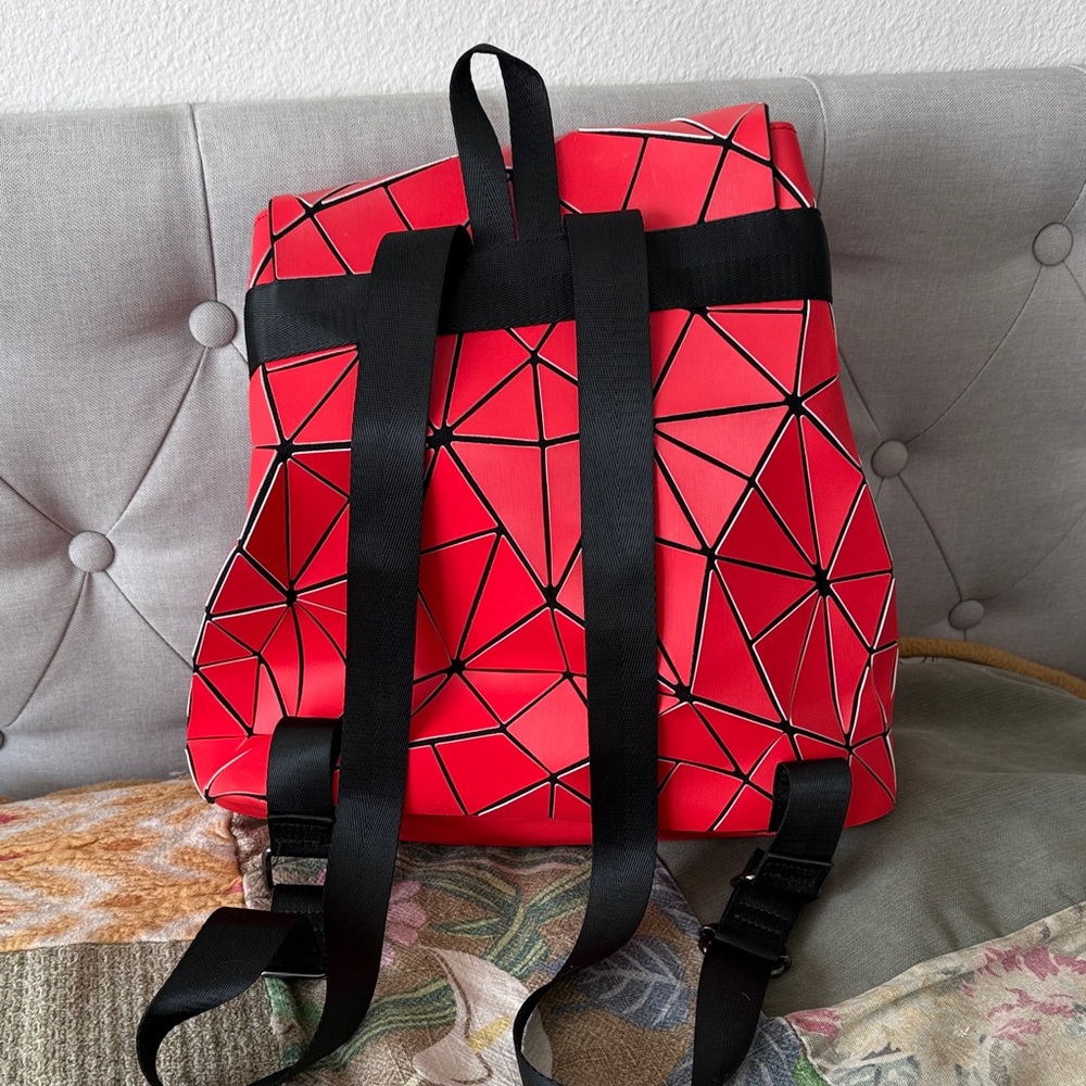 Geometric Red Backpack - image 2